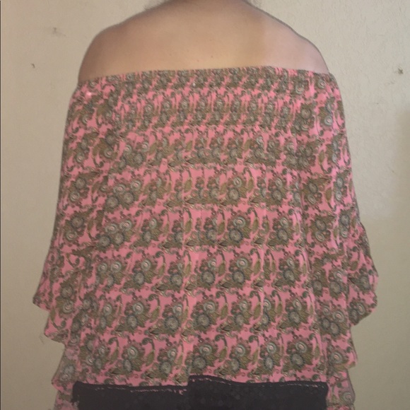 Off the shoulder sheer LF top - Picture 2 of 5